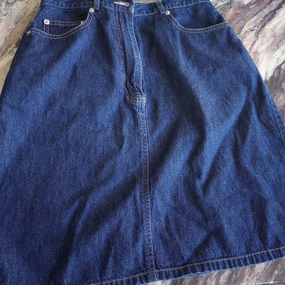Marsh Landing Blue Midi A-Line Skirt